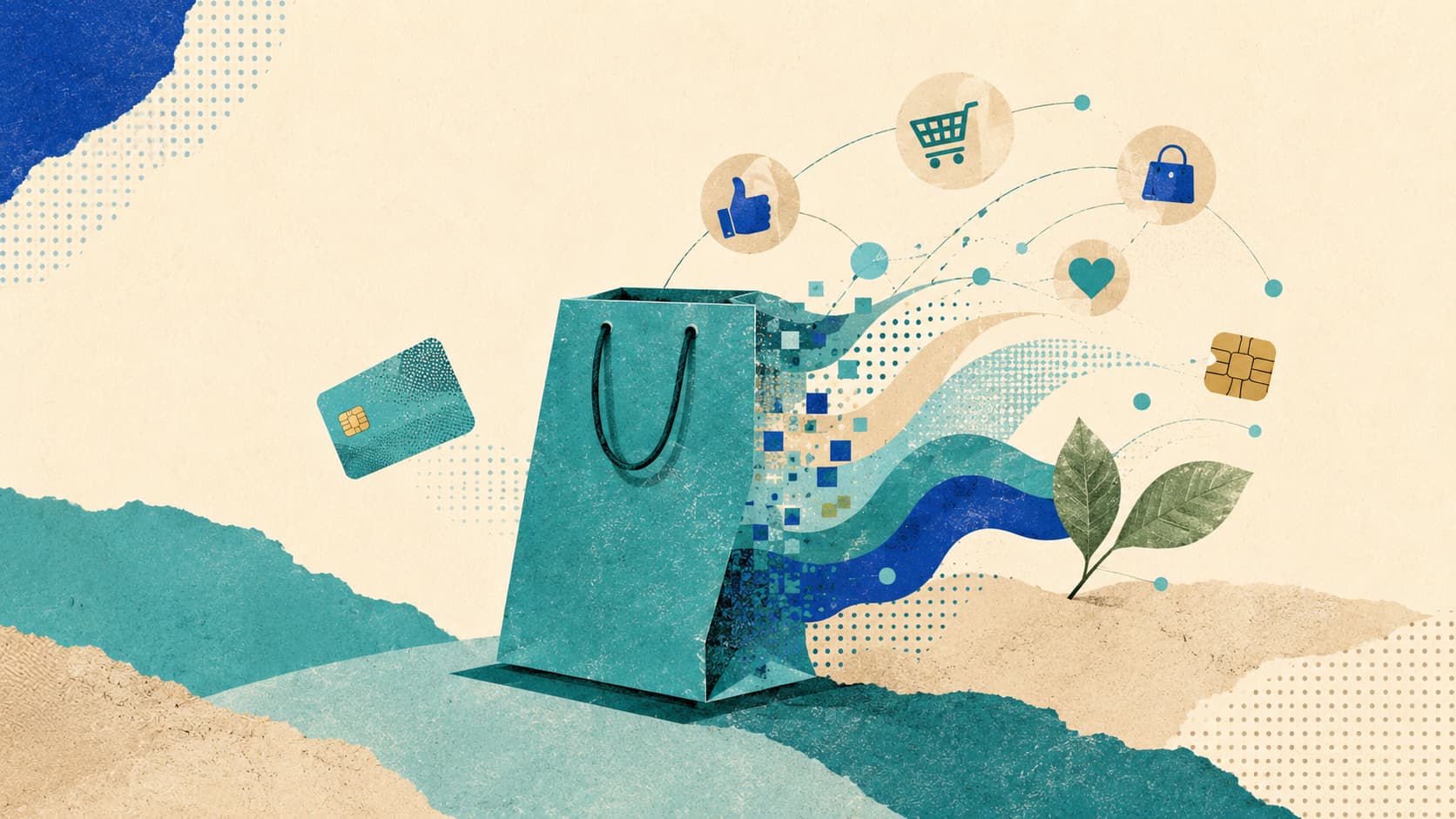 Ilustración conceptual sobre las tendencias del comercio electrónico en 2025