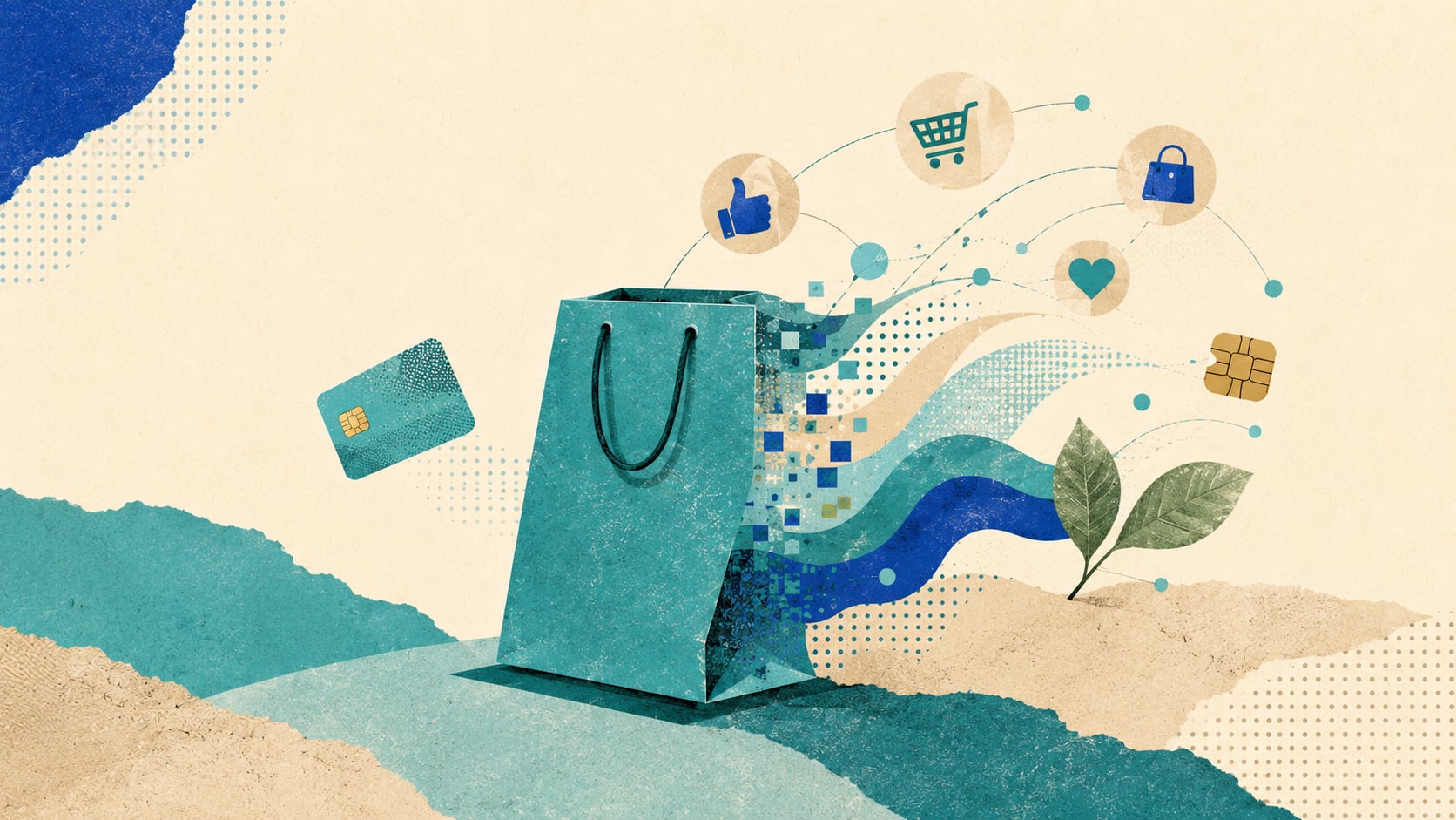Ilustración conceptual sobre las tendencias del comercio electrónico en 2025